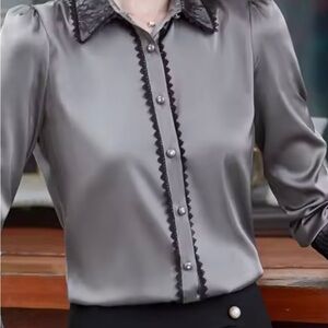 Elegant Gray Women's Top